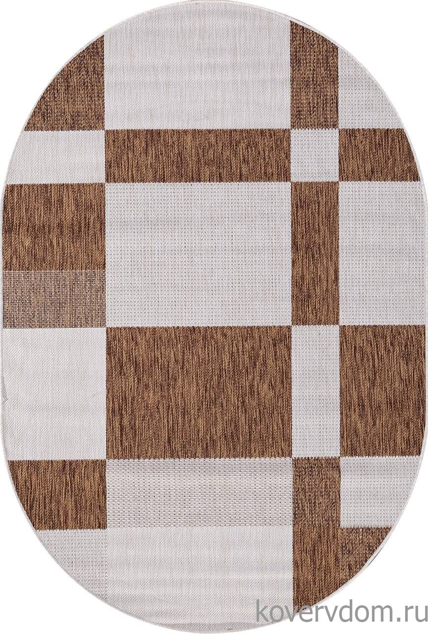 Ковер циновка VEGAS S005 CREAM-BROWN Овал Ковер циновка VEGAS S005 CREAM-BROWN Овал
