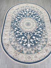 Ковер ZARINA A050B D.BLUE SHIRINK / CREAM Овал