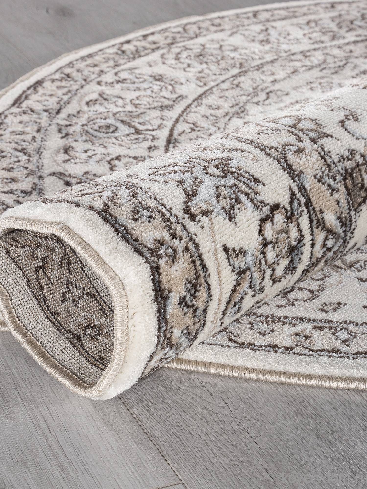 Ковер LUXE L009 CREAM-BROWN Круг Ковер LUXE L009 CREAM-BROWN Круг