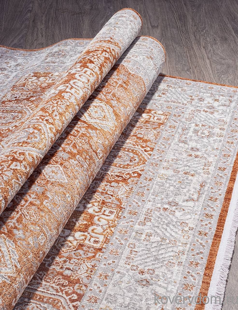 Ковер SEATTLE 03883A СЕРЫЙ / ТЕРРАКОТОВЫЙ