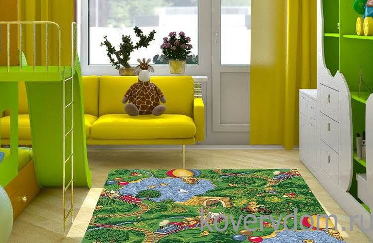 Детский ковер-палас Малиновка и воздушный шар Детский ковер-палас Малиновка и воздушный шар