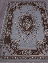 Пушистый круглый ковер SIERRA 5444 BLUE-BROWN 2